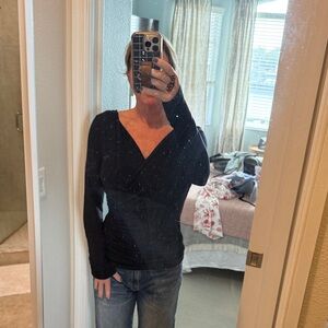 Free people faux wrap top Long Sleeve